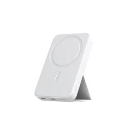 Taitettavalla tuella varustettu varavirtalähde ”V11 valkoinen”