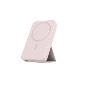 Taitettavalla tuella varustettu varavirtalähde ”V11 vaaleanpunainen”